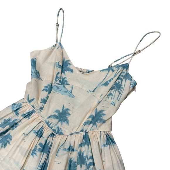 Gianni Bini x DANNIJO Kona Linen Palm Print Mini Dress Light Blue Ivory NWT - Picture 15 of 16